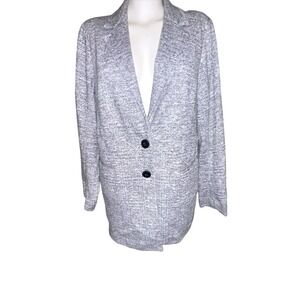 Torrid Studio Double Knit Boyfriend Blazer Womens 0 Large 12Grey Boucle Textured